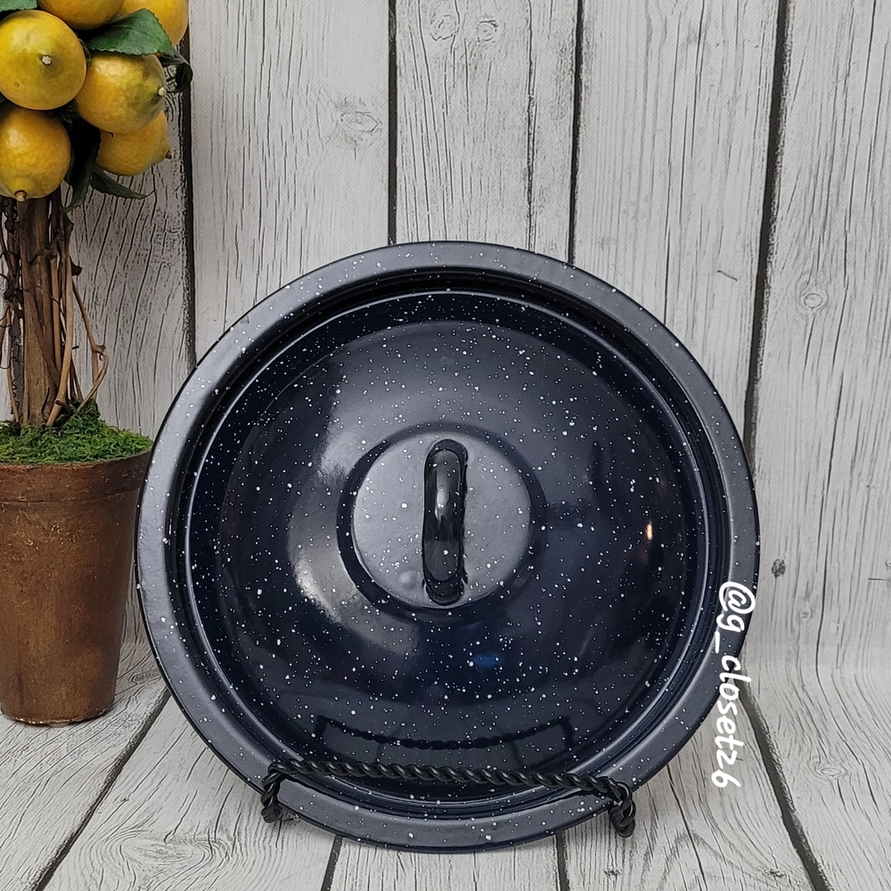Enamelware Speckled Black Lid